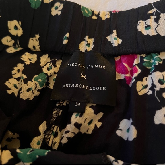 Anthropologie Floral Chloris Wide-Leg Pants by Selected Femme Women’s Size 34 - Picture 5 of 6